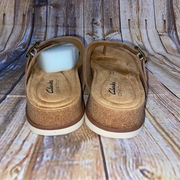 Clarks Brynn Madi Sandal in Leather Rose Gold Size 6.5W NWT - Picture 6 of 8